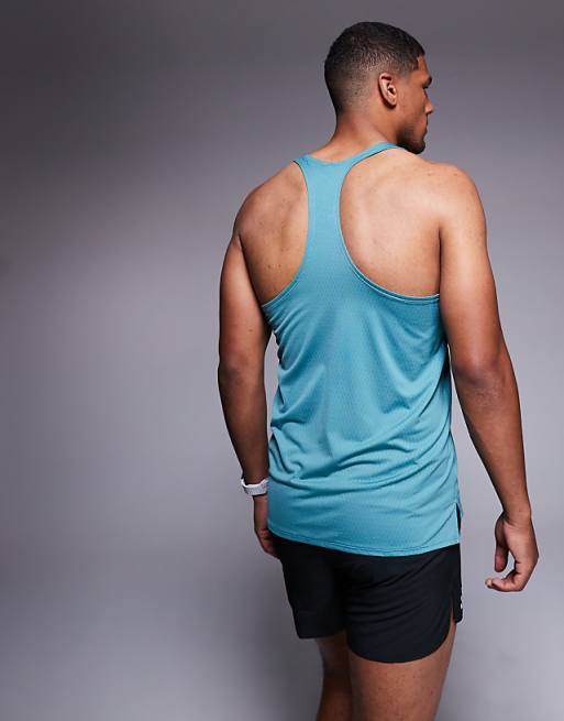 Adidas Running Adizero Vest With Side 3 Stripes In Teal
