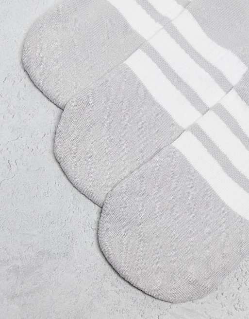 Adidas Running Essentials Crew Socks In White And Grey 3 Pack