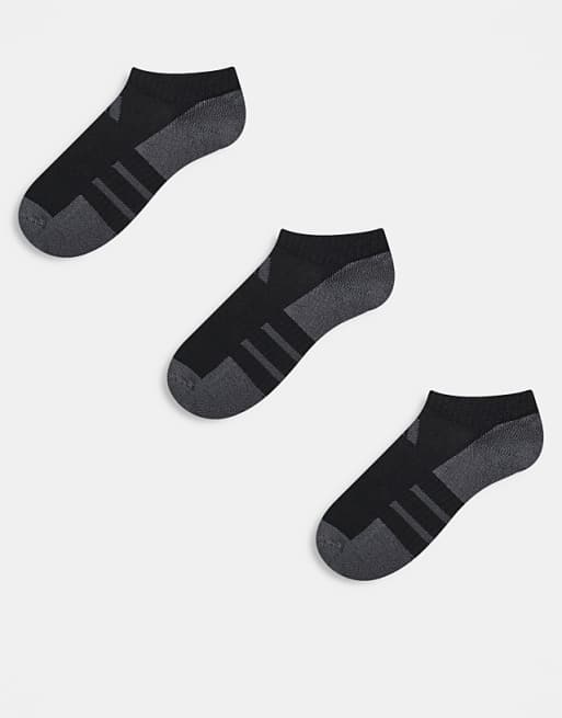 adidas Running essentials trainer socks in black and grey 3 pack