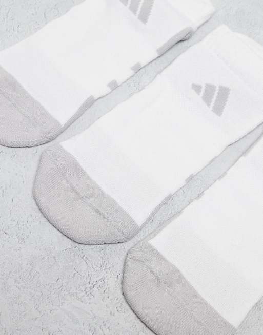 Adidas Running Essentials Trainer Socks In White And Grey 3 Pack
