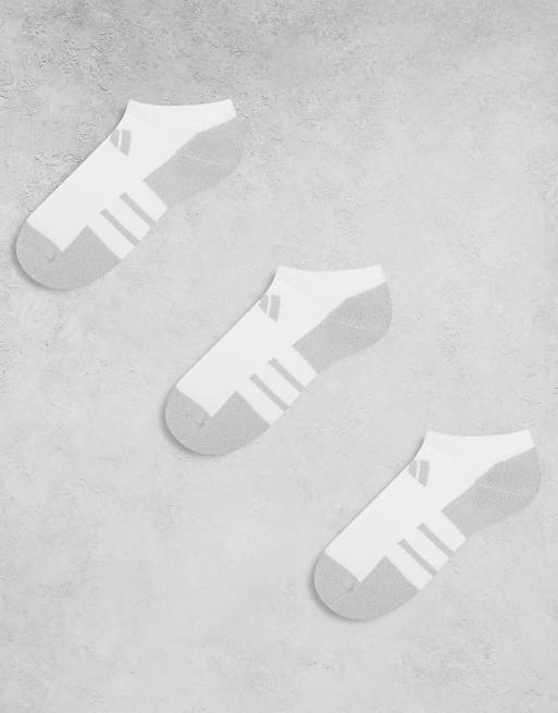 adidas Running essentials trainer socks in white and grey 3 pack
