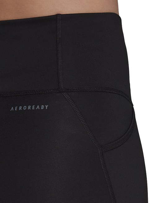 Adidas Running Leggings In Black With Pockets