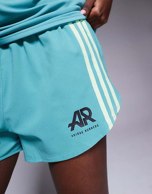 Adidas Running Own The Run 3"" Shorts In Teal