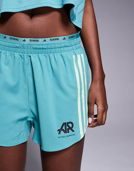 Adidas Running Own The Run 3"" Shorts In Teal
