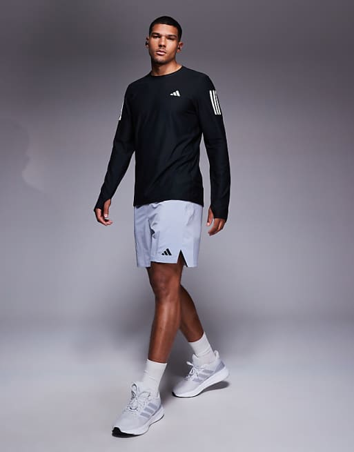Adidas Running Own The Run Base Long Sleeve Top In Black
