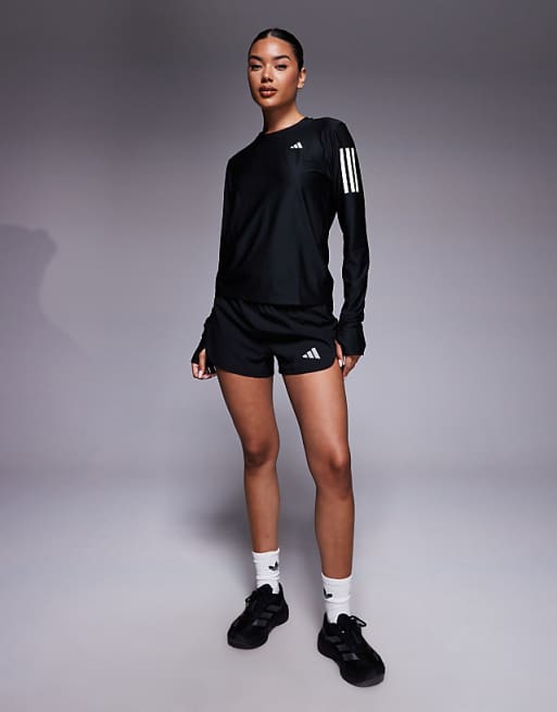 Adidas Running Own The Run Long Sleeve Top In Black