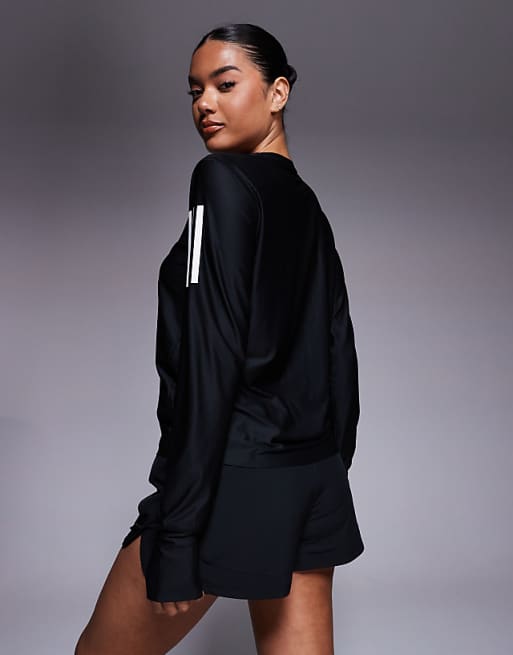 Adidas Running Own The Run Long Sleeve Top In Black