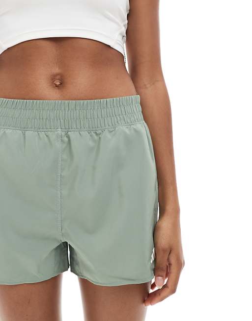 Adidas Running Own The Run Shorts In Silver Green