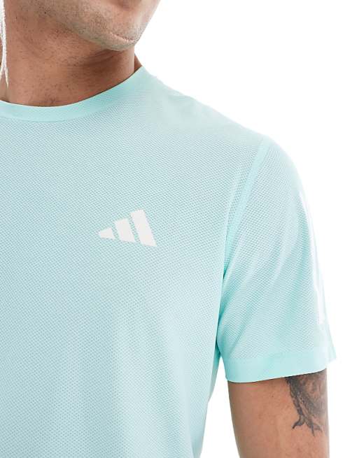 Adidas Running Own The Run T-shirt In Aqua Blue