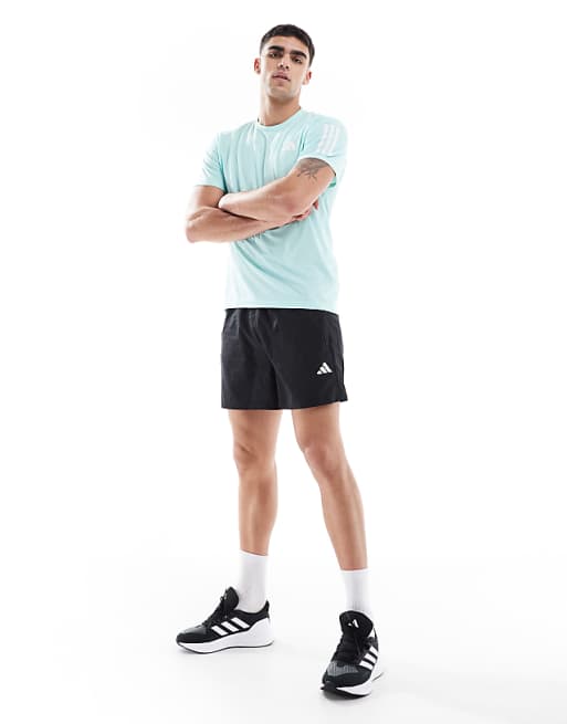 Adidas Running Own The Run T-shirt In Aqua Blue