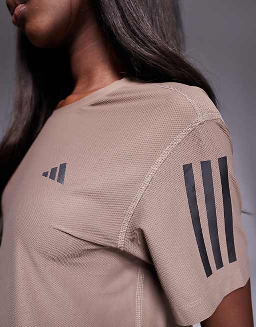 Adidas Running Own The Run T-shirt In Brown