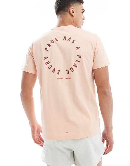 Adidas Running Own The Run T-shirt In Coral