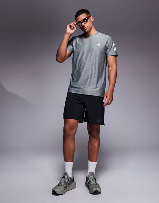 Adidas Running Own The Run T-shirt In Grey