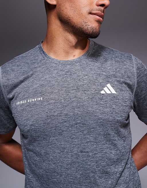 Adidas Running Own The Run T-shirt In In Grey Melange
