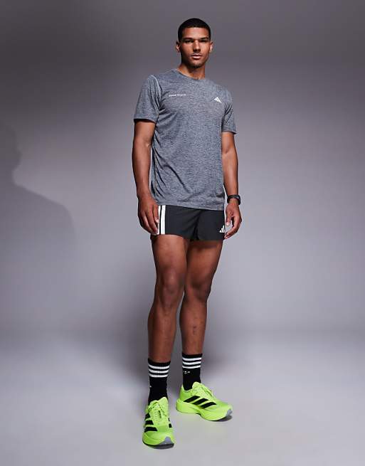 Adidas Running Own The Run T-shirt In In Grey Melange