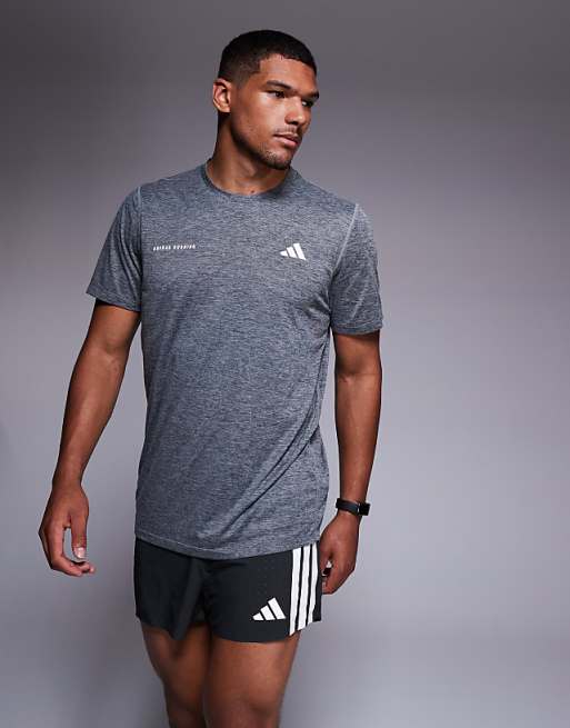 adidas Running Own The Run t-shirt in in grey melange
