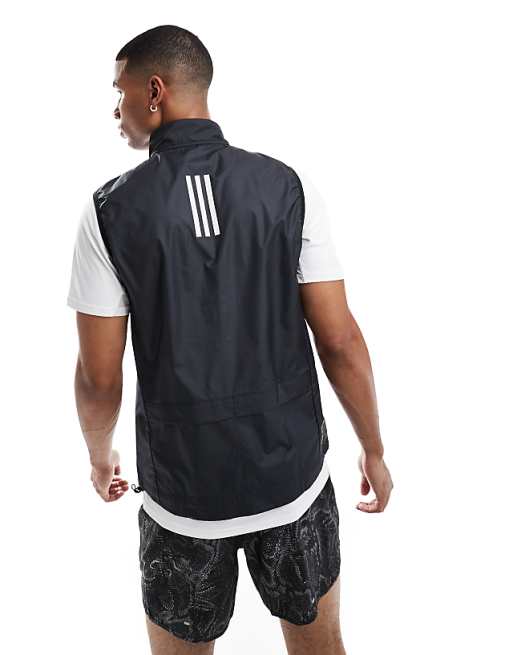 Adidas Running Own The Run Zip Thru Gilet In Black