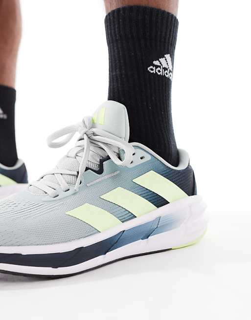 Adidas Running Questar 3 Trainers In Grey And Yellow
