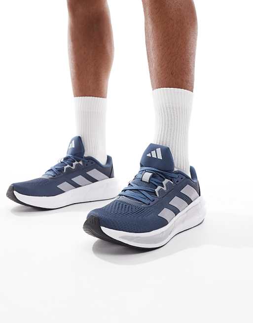 Adidas Running Questar 3 Trainers In Navy And Silver