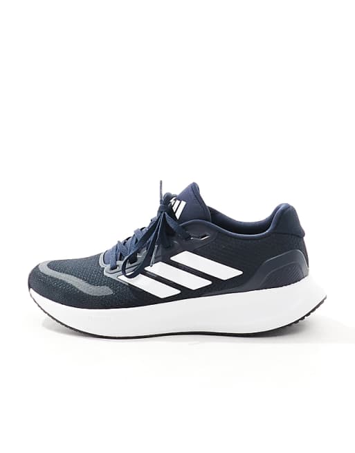 Adidas Running RunFalcon 5 Trainers In Navy Black And White