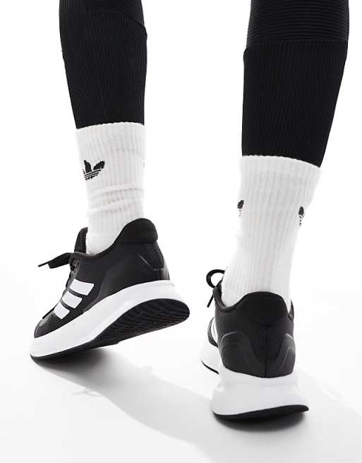 Adidas Running RunFalcon Trainers In Black And White