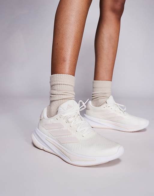adidas Running Supernova Ease trainers in white and mauve