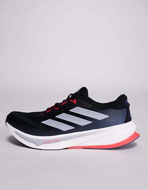 Adidas Running Supernova Rise 2 Trainers In Black Grey And Red