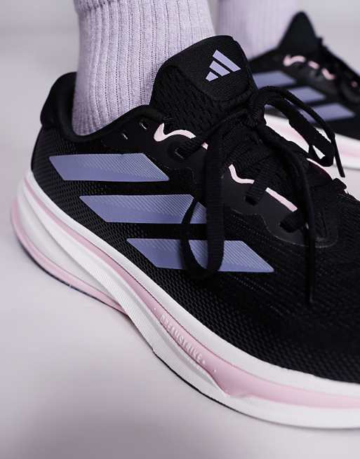 Adidas Running Supernova Rise 2 Trainers In Black And Purple