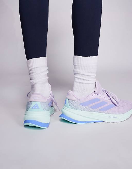 Adidas Running Supernova Rise 2 Trainers In Lilac And Blue