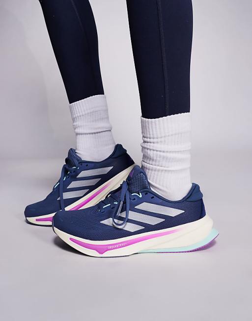adidas Running Supernova Rise 2 trainers in navy and purple