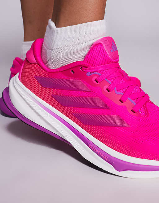 Adidas Running Supernova Rise 2 Trainers In Pink And White