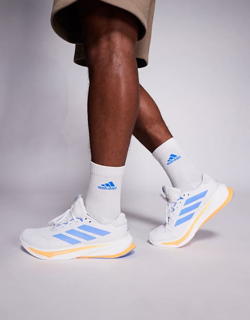 adidas Running Supernova Rise 2 trainers in white blue and orange