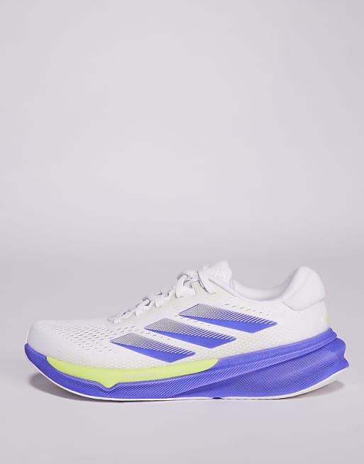 Adidas Running Supernova Stride 2 Trainers In White Silver And Purple