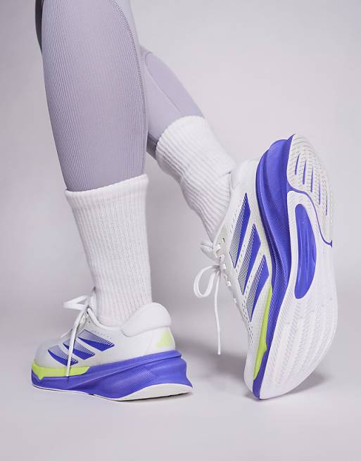 Adidas Running Supernova Stride 2 Trainers In White Silver And Purple