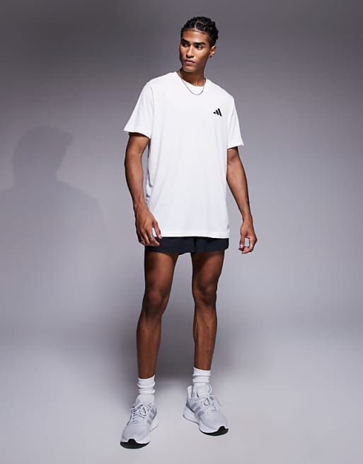 Adidas Running T-shirt With Sun Back Print In Off White