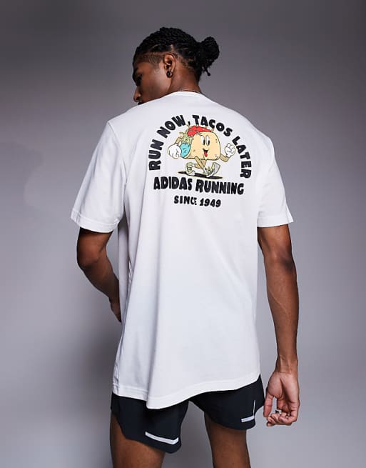 Adidas Running T-shirt With Taco Graphic In White