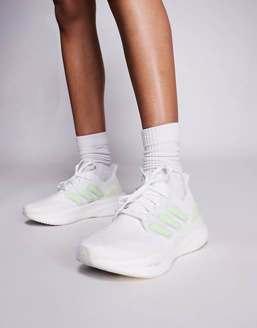 adidas Running Ultraboost 5 in white and green