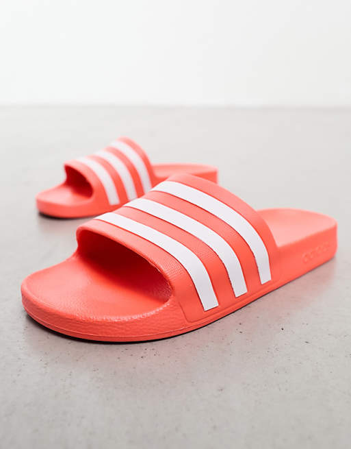 Adidas Sportswear Adilette "Aqua" Sliders In Orange