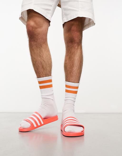 Adidas Sportswear Adilette "Aqua" Sliders In Orange