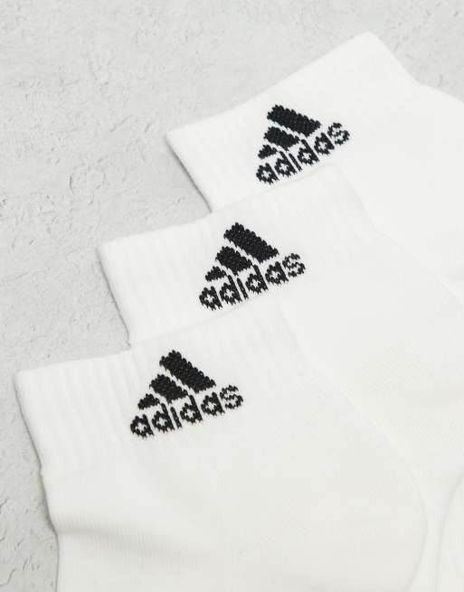 Adidas Training 3 Pack Ankle Socks In White