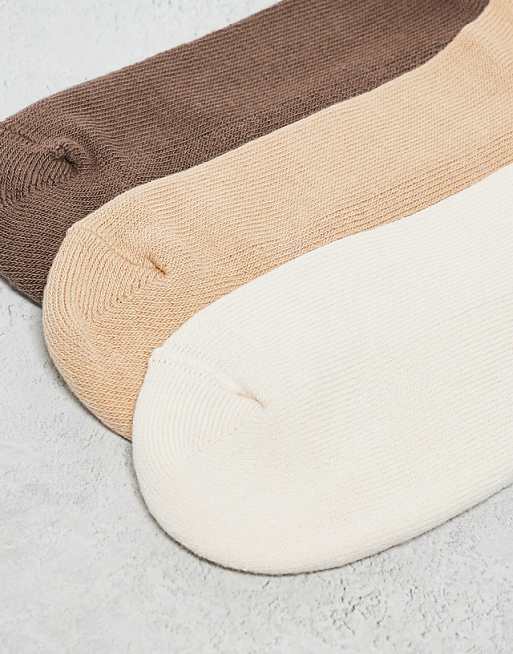 Adidas Training 3 Pack Crew Socks In Neutrals