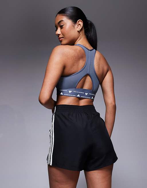 Adidas Training 3 Stripe High Waisted Shorts In Black