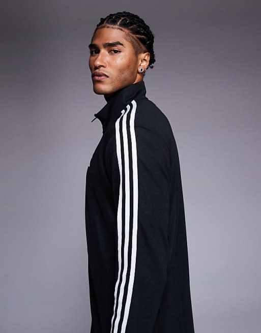 Adidas Training 3 Stripe Track Jacket In Black