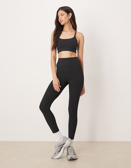 Adidas Training All Me Rib Light Support Sports Bra In Black