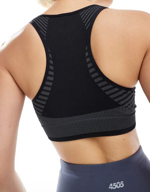 Adidas Training D4T Light Support Sports Bra In Black