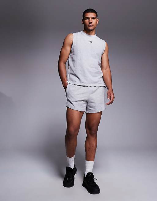 Adidas Training D4T Sleeveless T-shirt In Grey Heather