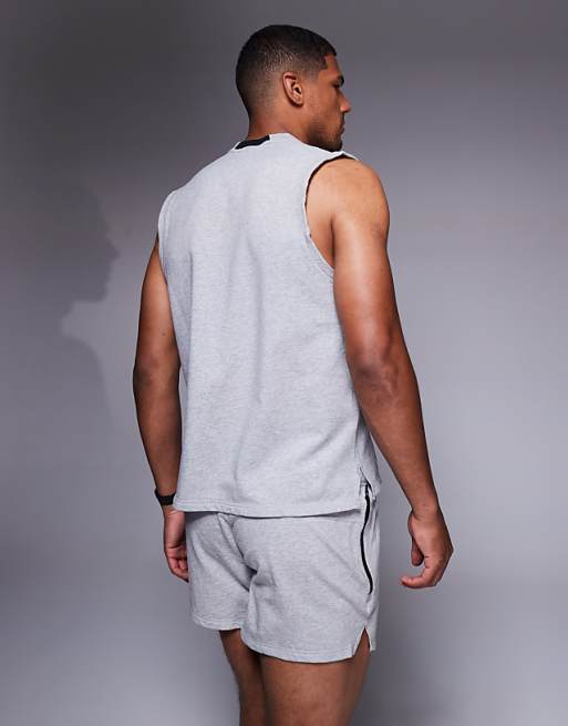 Adidas Training D4T Sleeveless T-shirt In Grey Heather
