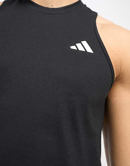 Adidas Training Essential Logo Vest In Black
