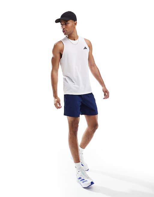 Adidas Training Essential Logo Vest In White