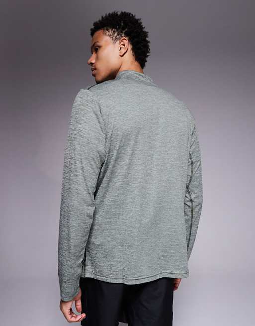 Adidas Training Essentials 1/4 Zip Top In Dark Khaki